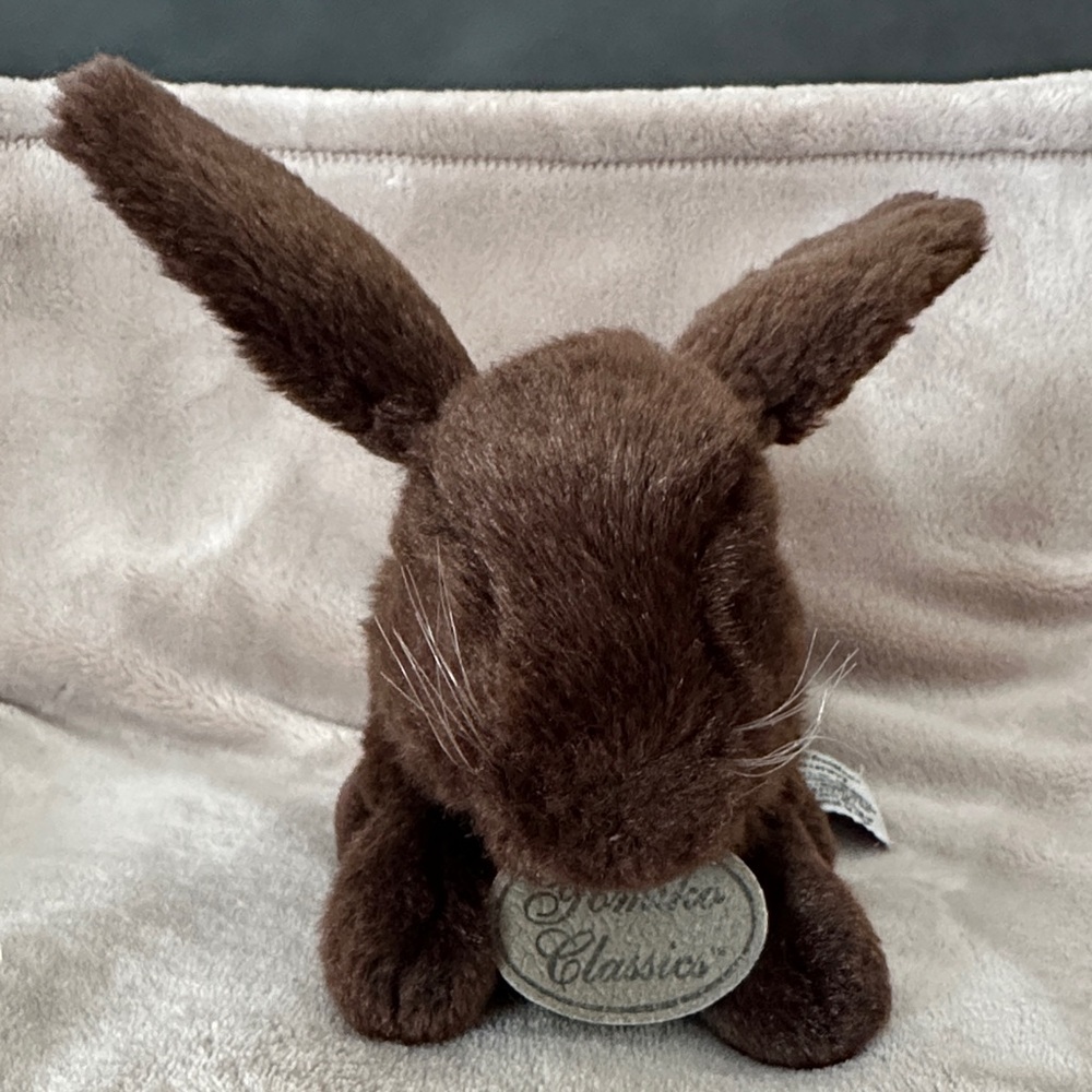 Gund Dark Brown Plush Bunny with Whiskers